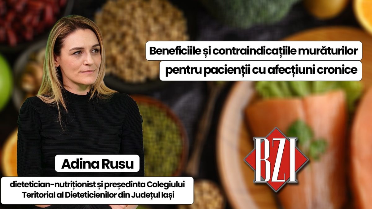 Adina Rusu, dietetician, Președintele Colegiului Dieteticienilor Iași, va discuta în emisiunea de sănătate BZI LIVE beneficiile și contradicțiile murăturilor .