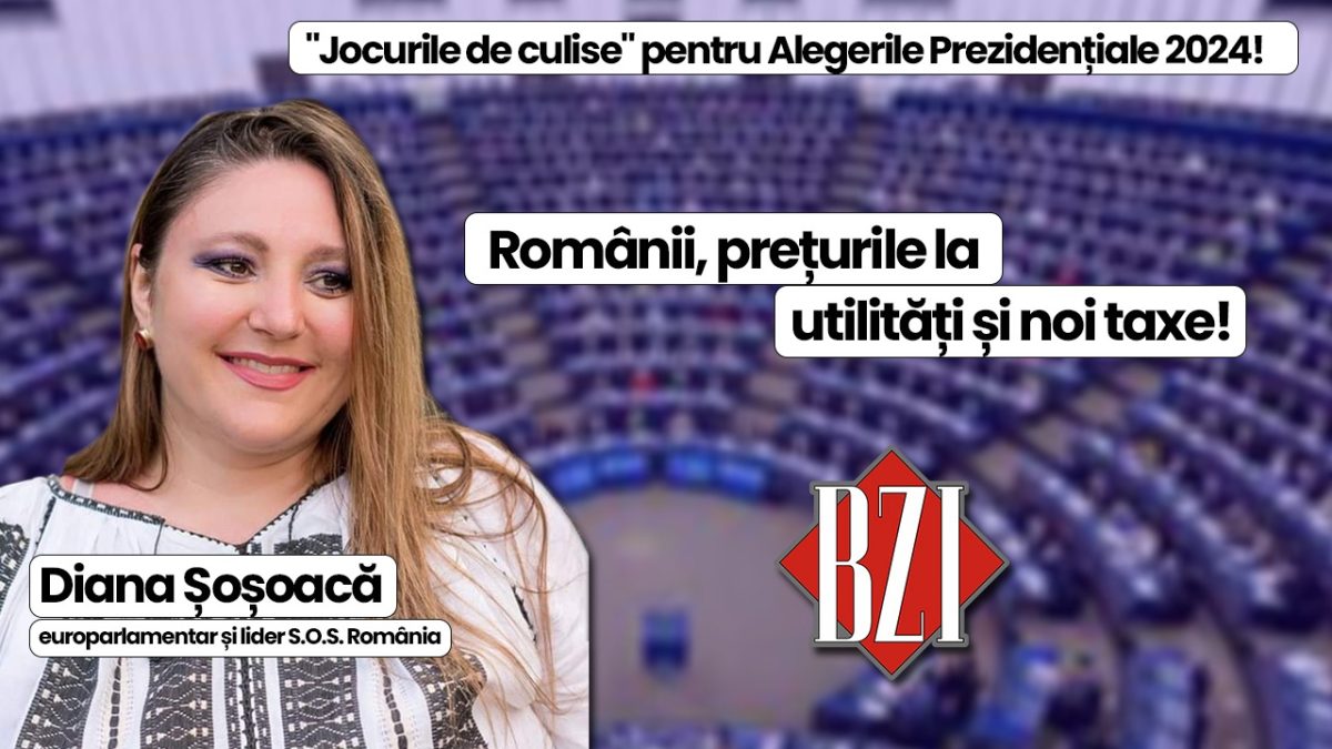 Europarlamentarul Diana Șoșoacă, liderul S.O.S. România, într-o nouă emisiune-dialog BZI LIVE de maxim impact și audiență