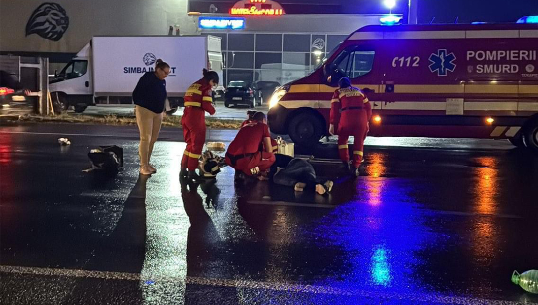 Accident rutier la Iaşi. Un pieton a fost lovit de un autoturism – UPDATE