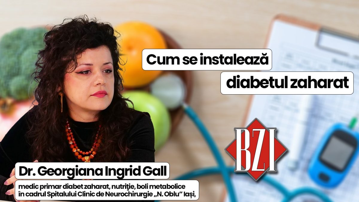 Dr. Georgiana Ingrid Gall, medic primar diabet zaharat, nutriţie, boli metabolice în cadrul Spitalului Clinic de Neurochirurgie „N. Oblu” Iași, discută în emisiunea BZI LIVE despre cum se instalează diabetul zaharat 