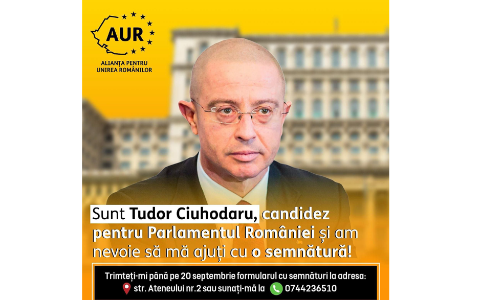 Dr. Tudor Ciuhodaru: „Candidez pentru Parlamentul României. Vreau să le arătăm tuturor că noi, împreună, facem bine România!”