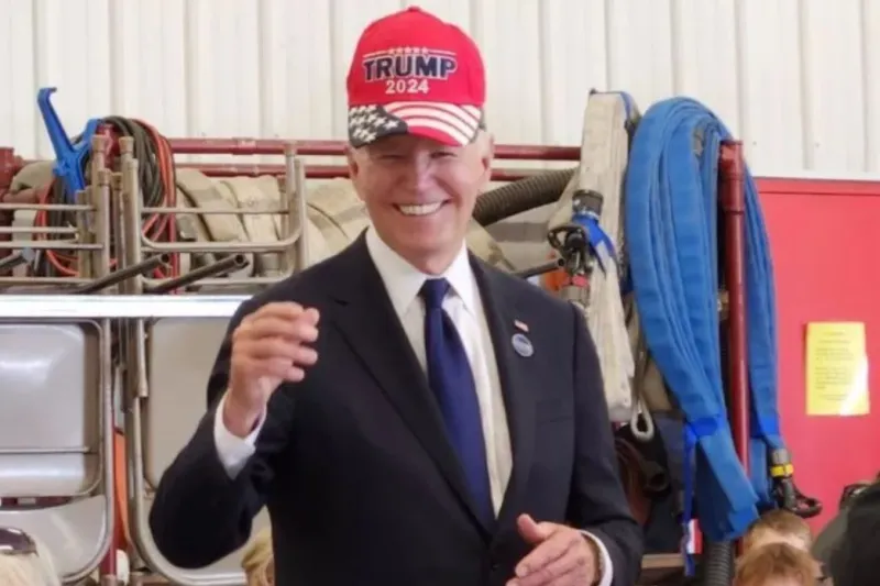 Joe Biden și-a pus pe cap o șapcă „Trump 2024”. Motivul din spatele gestului