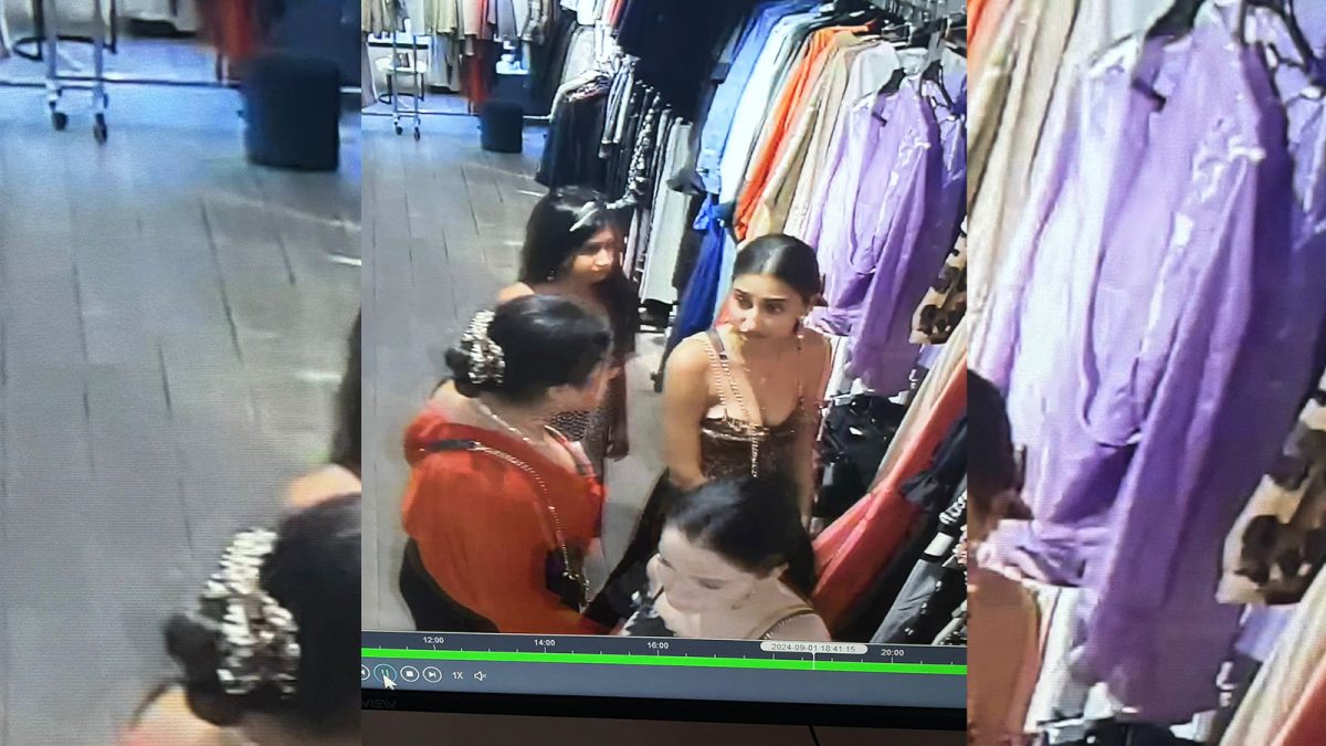 Imagini incredibile! Pirandele din Păcureț fură din magazinele Cream Outlet, din Piața Unirii, chiar sub camerele de supraveghere. Iată ce și-au putut băga sub fuste