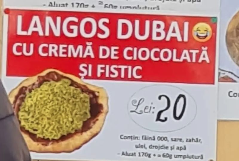 A apărut Langoș Dubai! Cât costă turta cu ciocolată și fistic
