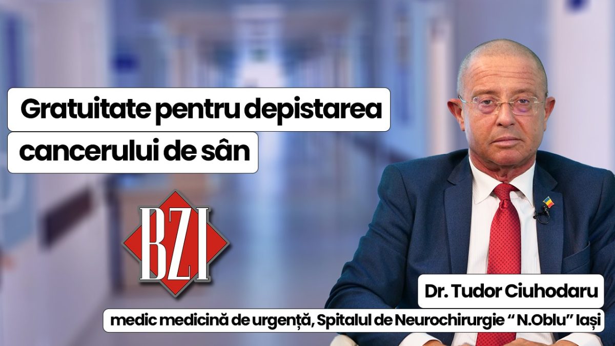 Dr. Tudor Ciuhodaru, medic de medicină de urgență în cadrul Spitalului de Neurochirurgie „N. Oblu” Iași, discută în emisiunea BZI LIVE despre prevenția și diagnosticarea gratuită a cancerului la sân 