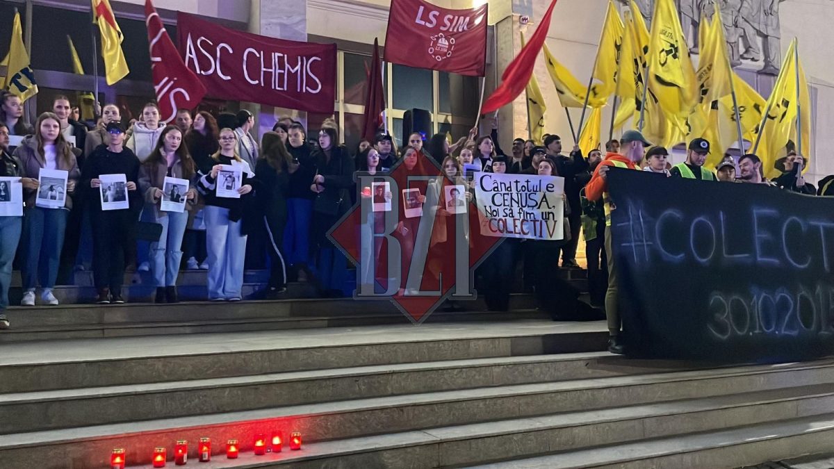 Nouă ani de la cumplitul incendiu de la Colectiv. Sute de studenți din Iași au ieșit pe străzi pentru a comemora victimele