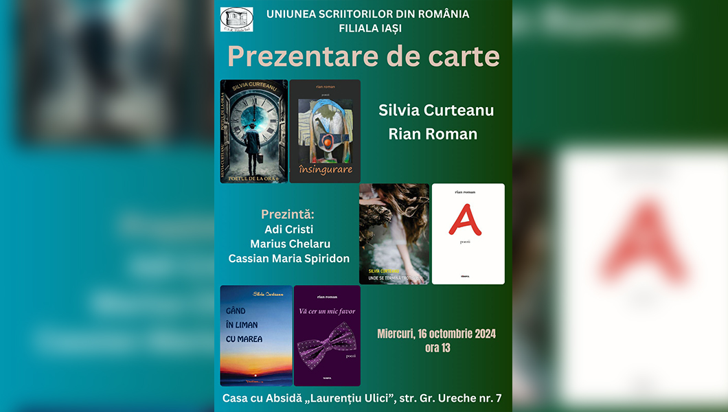Prezentare de carte la Uniunea Scriitorilor din România – Filiala Iași