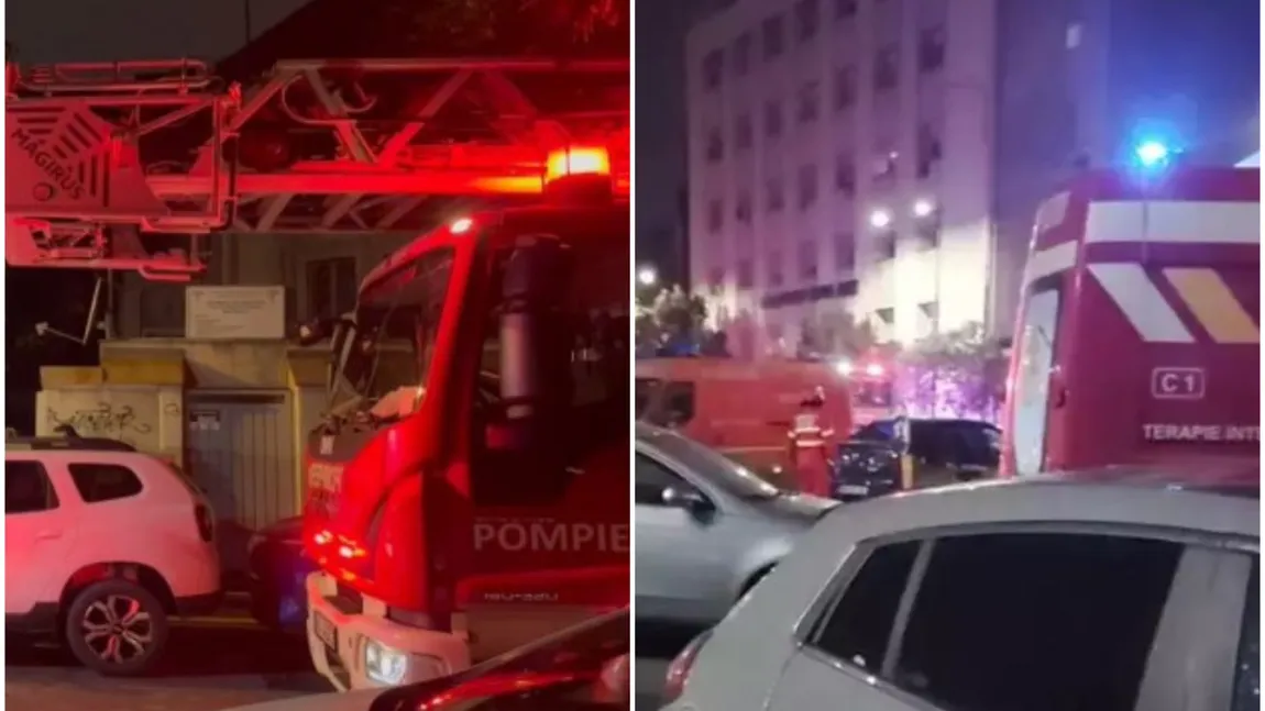 Incendiu într-un spital din București. Un pacient a dat alerta – VIDEO
