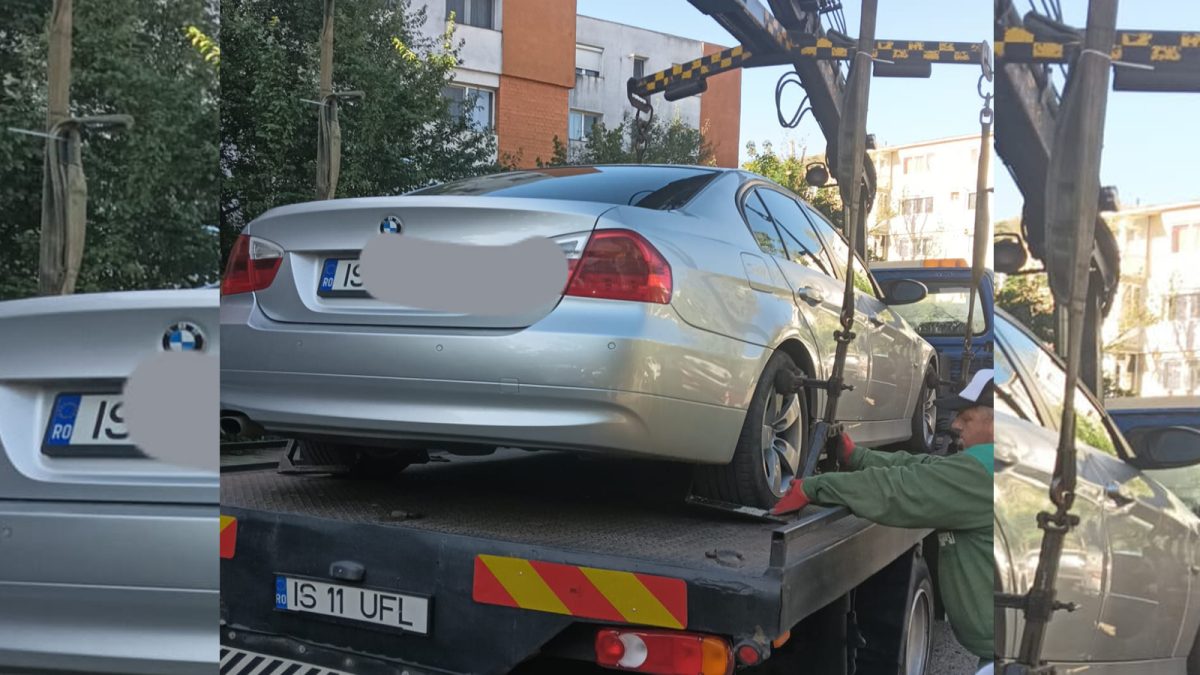 Un șofer din Iași și-a lăsat BMW-ul în stradă și a blocat o parcare întreagă. Localnicii din zonă l-au taxat imediat cu un mesaj