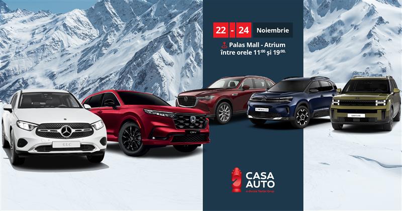 Descoperă cele mai noi modele auto din portofoliul Casa Auto weekend-ul acesta la Palas Mall!