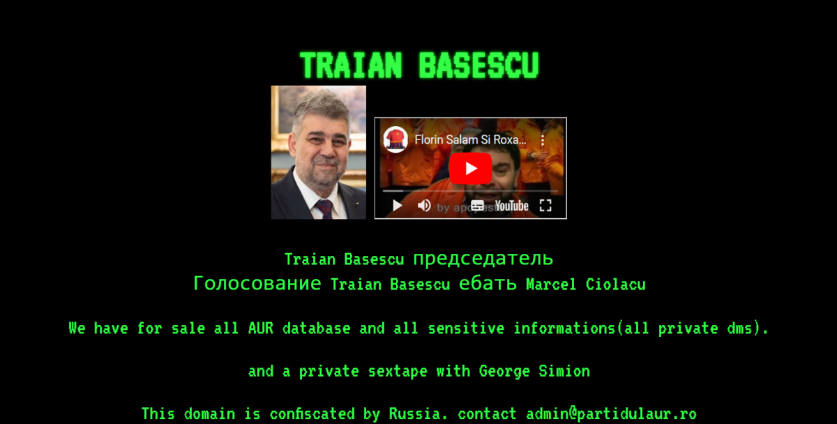 Site-ul AUR, spart de hackeri: „Avem la vânzare date confidențiale și o casetă porno cu George Simion”