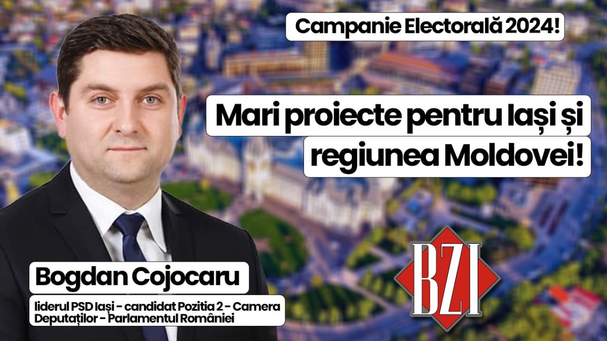 Alegeri Parlamentare 2024 în România! Bogdan Cojocaru, liderul PSD Iași (candidat Pozitia 2 – Camera Deputaților) într-un dialog despre proiecte și soluții pentru regiunea Moldovei și România, în Studioul BZI LIVE