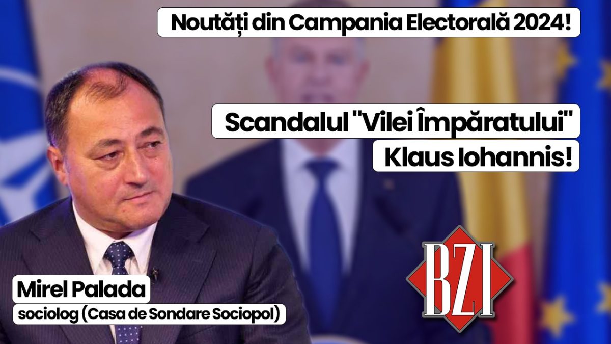 Top talk-show! Incisivul și savurosul sociolog Mirel Palada (Casa de Sondare Sociopol), într-o nouă spectaculoasă și necenzurată ediție BZI LIVE premium! De la ultimele noutăți din Campania Electorală 2024 la „Vila Împăratului” Klaus Iohannis!