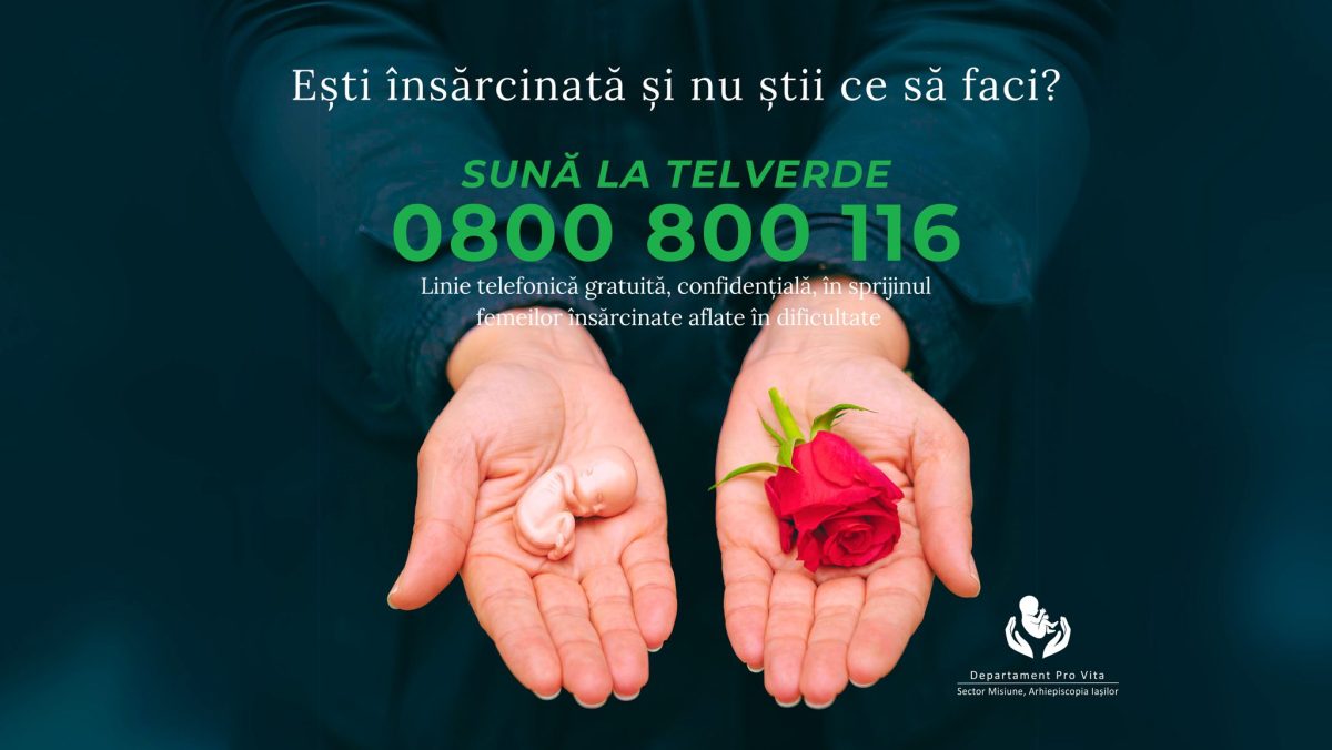 Sună la linia gratuită pentru consilierea femeilor în criză de sarcină! Salvează o viață!