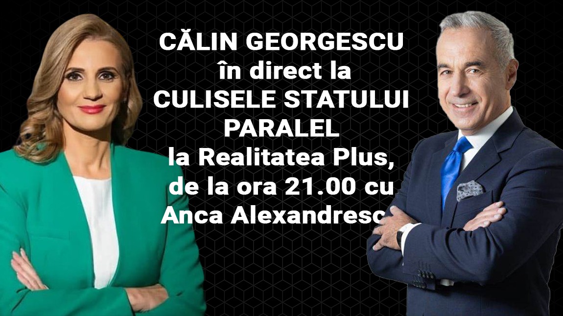 Călin Georgescu, invitat în această seară la ora 21:00, la Realitatea Plus cu Anca Alexandrescu