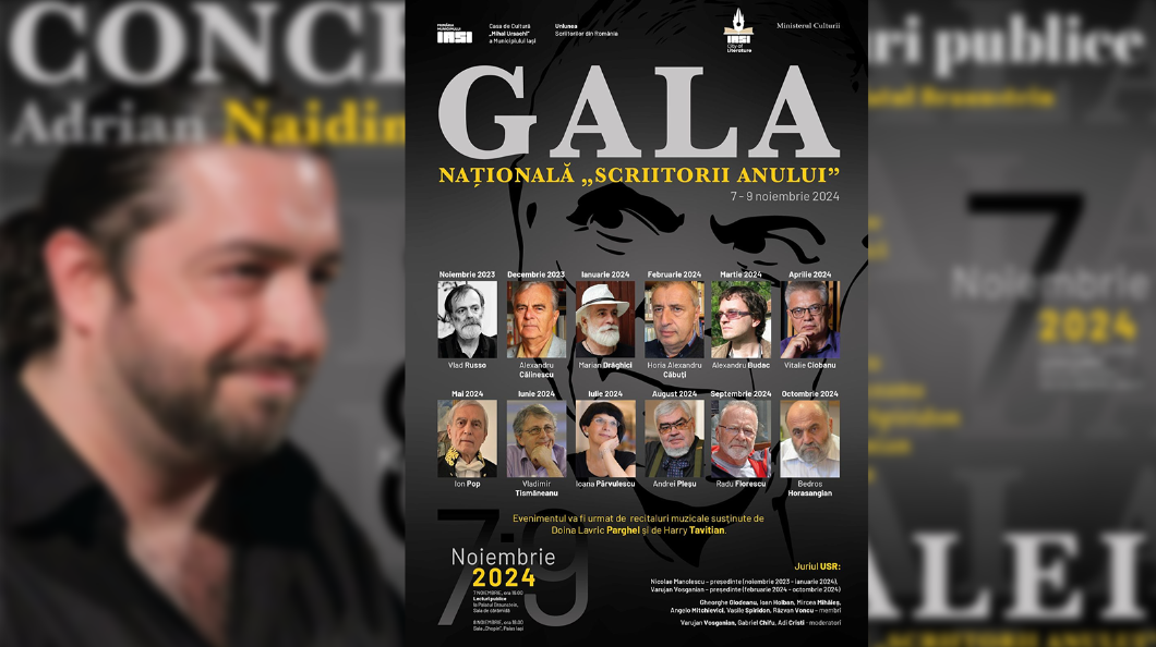 La Iaşi va avea loc Gala „Scriitorii Anului”, ediţia a IX-a