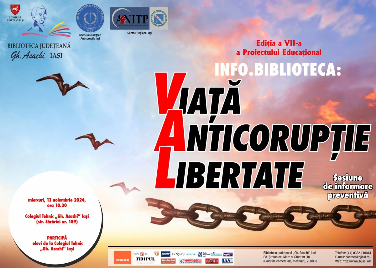 Activităţi de educaţie anticorupţie cu liceeni în cadrul proiectului educațional – informațional „Info.Biblioteca: Viață – Anticorupție – Libertate”