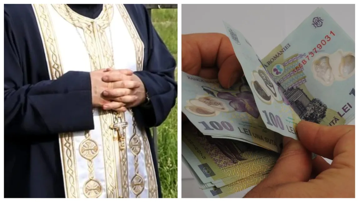 Un preot a uitat un teanc de bani pe capota maşinii. Află despre ce sumă este vorba
