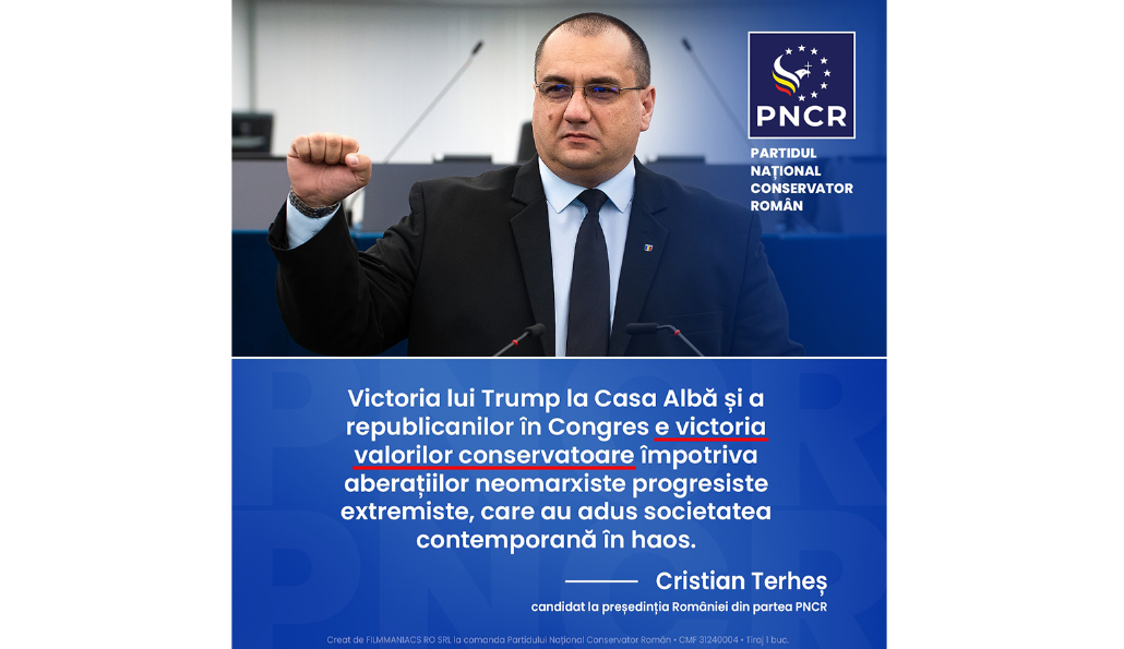 Cristian Terheș: „Îl felicit pe Donald Trump și sunt convins că acesta va contribui la readucerea normalității în lume”
