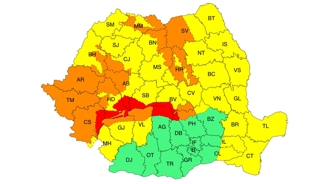 A fost emis un nou cod galben de vânt, ninsori și polei în Iași