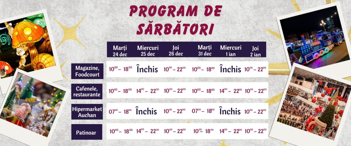 Program special de Crăciun și Revelion în proiectele IULIUS: patinoarul Palas Ice şi Cinema City din Iulius Mall, deschise în fiecare zi