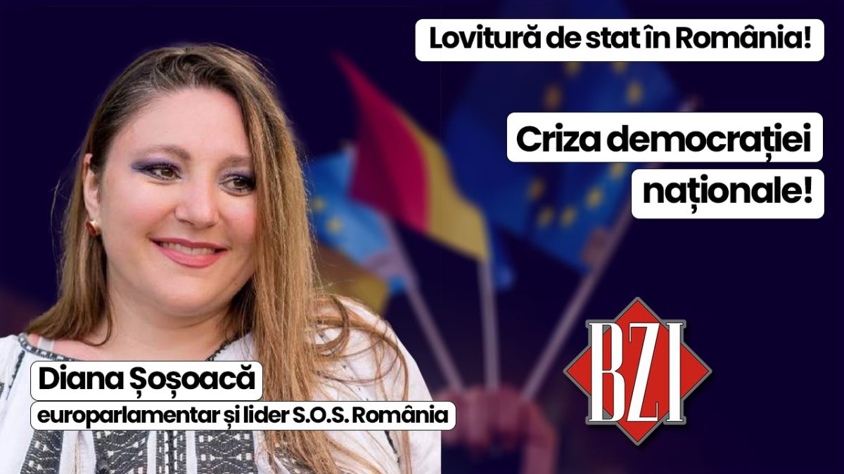 Top talk-show BZI LIVE! O nouă emisiune specială alături de Diana Șoșoacă, europarlamentar și lider S.O.S. România de la „lovitura de stat” marca Klaus Iohannis la „șubrezirea” democrației