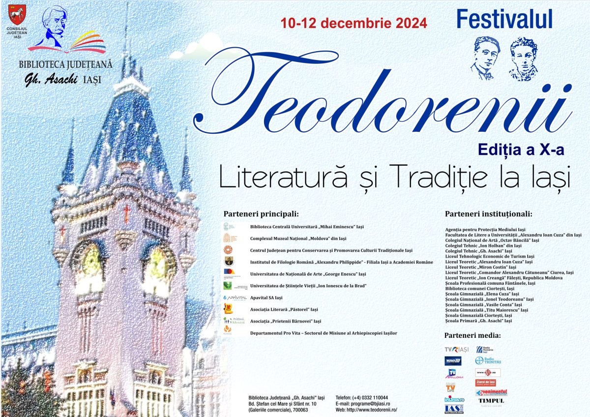 Festivalul „Teodorenii”, Ediția a X-a, 10-12 decembrie 2024. Programul manifestărilor