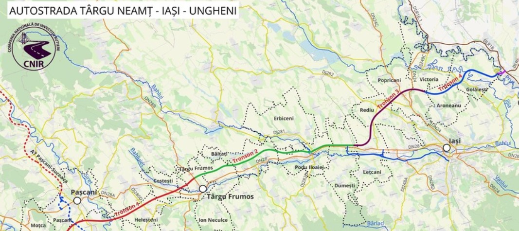 CNIR anunță că este pregătită pentru lansarea licitaţiilor secţiunea Târgu Neamţ-Leţcani, din Autostrada Unirii A8