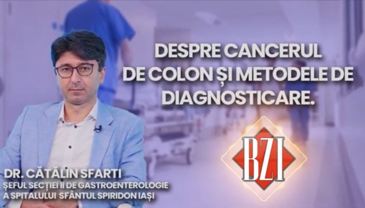 LIVE VIDEO – Dr. Cătălin Sfarti, șeful Secției II de Gastroenterologie a Spitalului Sfântul Spiridon Iași, va vorbi despre prevenția cancerului de colon.