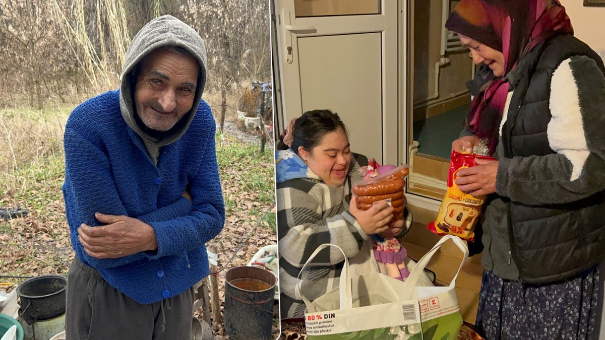 Prietenii lui Moș Crăciun au adus bucurie Casandrei Ispiri, o mamă cu o fată cu sindromul Down, și pustnicului Gheorghe care trăiește într-un bordei, în pădurea de la Ciric