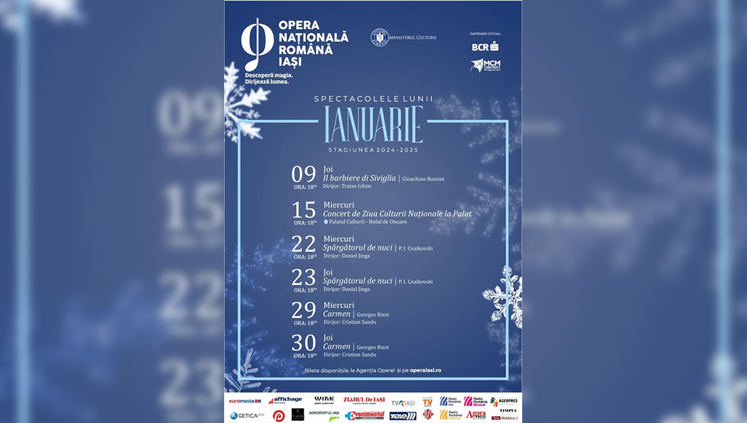 Iată care sunt primele spectacole ale Operei Iași din 2025. Biletele de intrare vor fi puse în vânzare astăzi