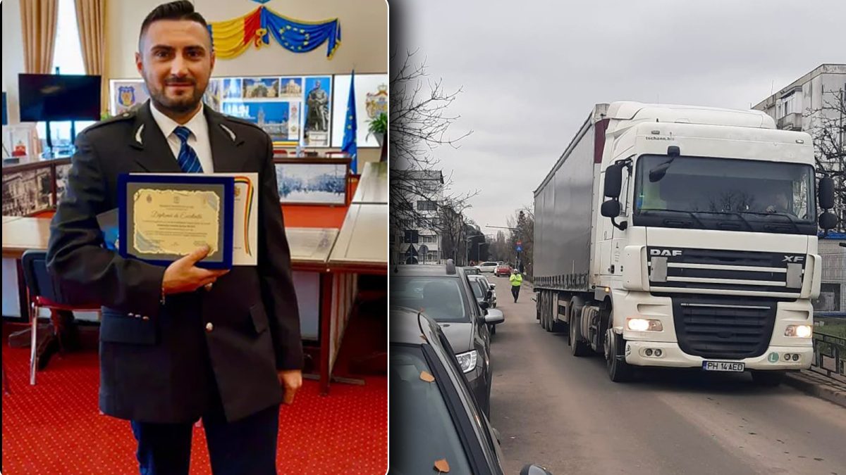 Un polițist din Iași a oprit un TIR care circula haotic prin centrul orașului. A doua zi, agentul a primit un mesaj incredibil de la șofer: „M-a lăsat fără cuvinte”