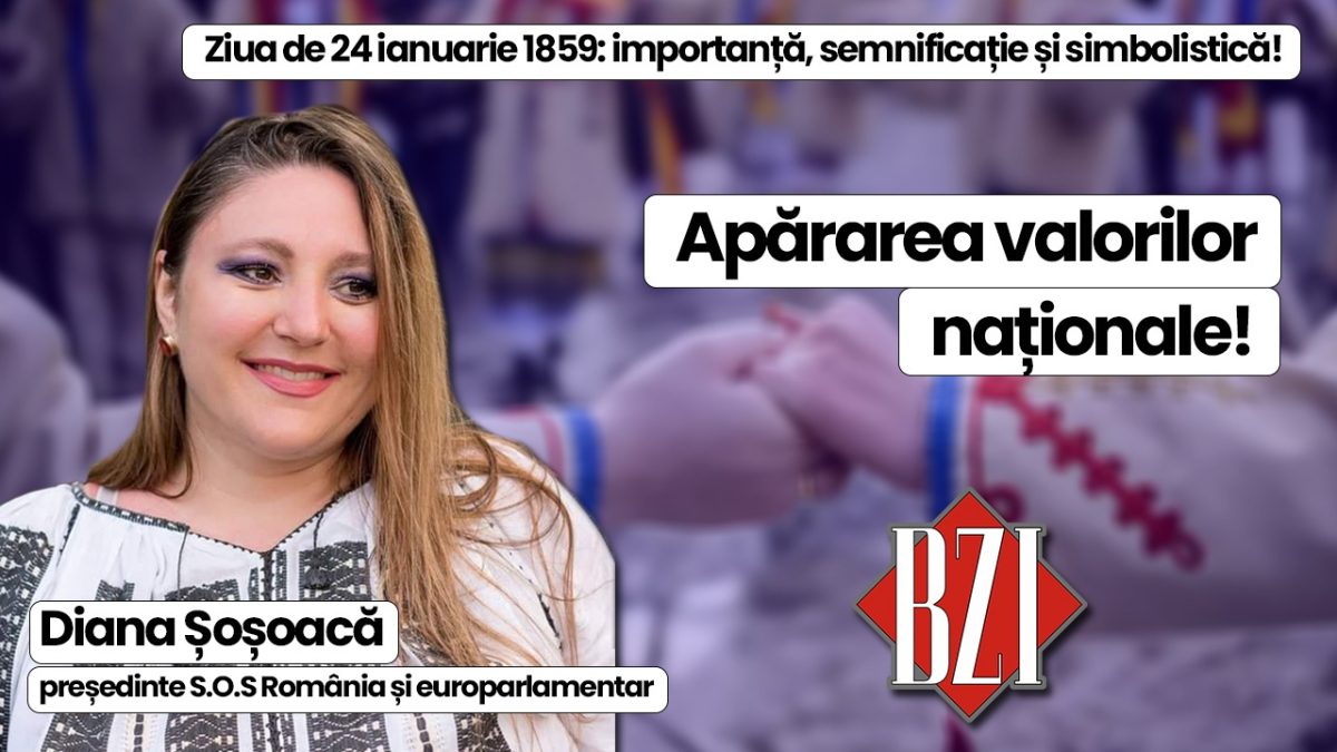 Top național! Intervenție exclusivă și spectaculoasă, la BZI LIVE, ce o are în prim-plan pe Diana Șoșoacă, liderul S.O.S. România și europarlamentar! Subiectul principal va fi Ziua Unirii – 24 ianuarie 1859