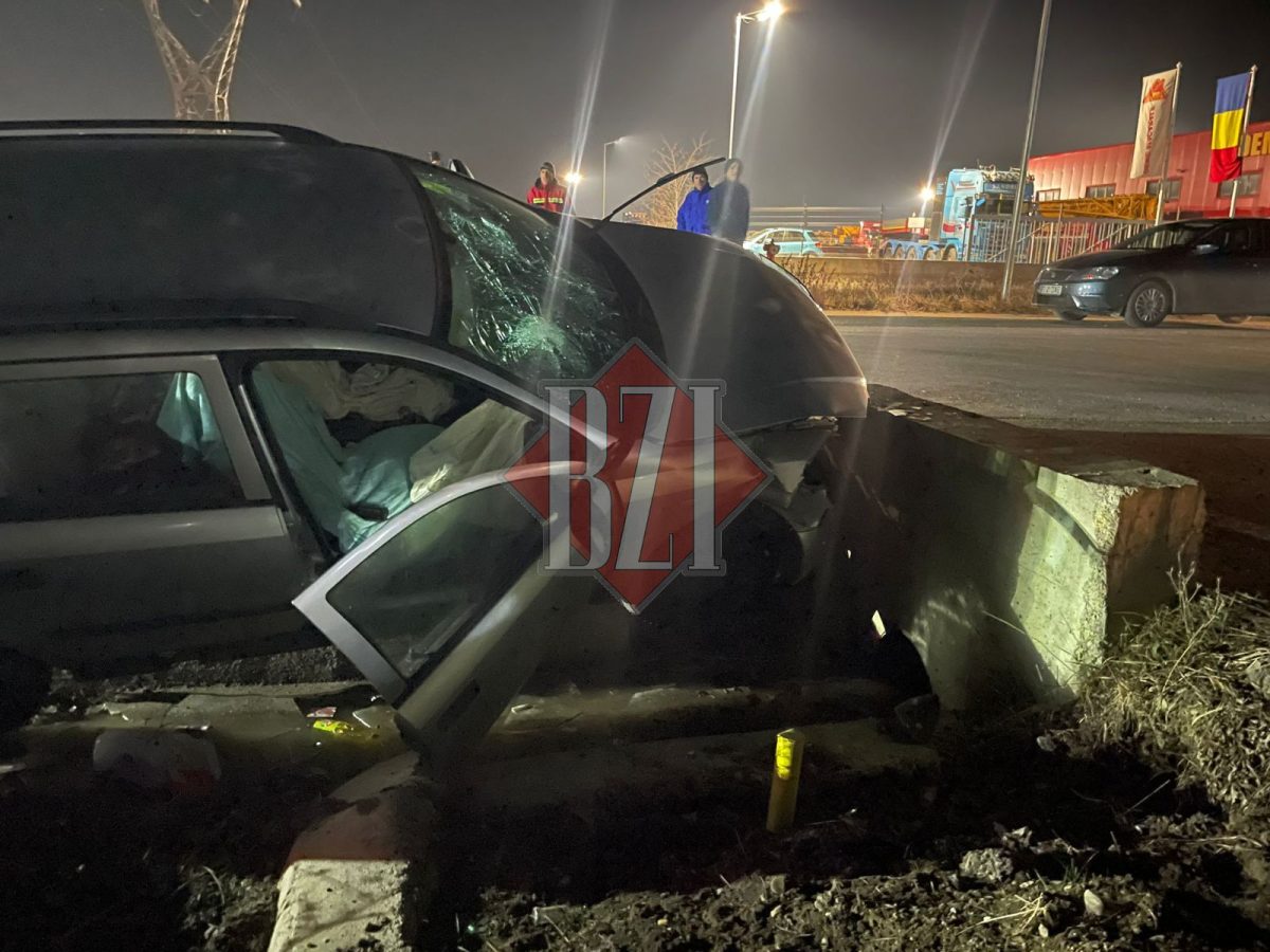 Accident rutier în județul Iași! Un șofer a intrat cu mașina într-un cap de pod – EXCLUSIV, UPDATE