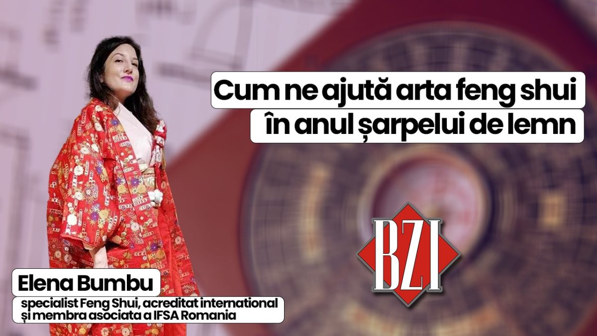 Elena Bumbu, specialist Feng Shui recunoscut de IFSA (Asociația Internațională de Feng Shui), membră asociația IFSA România, vorbește în emisiunea BZI LIVE despre cum putem folosi arta feng shui în anul șarpelui de lemn pentru a avea un prosper 