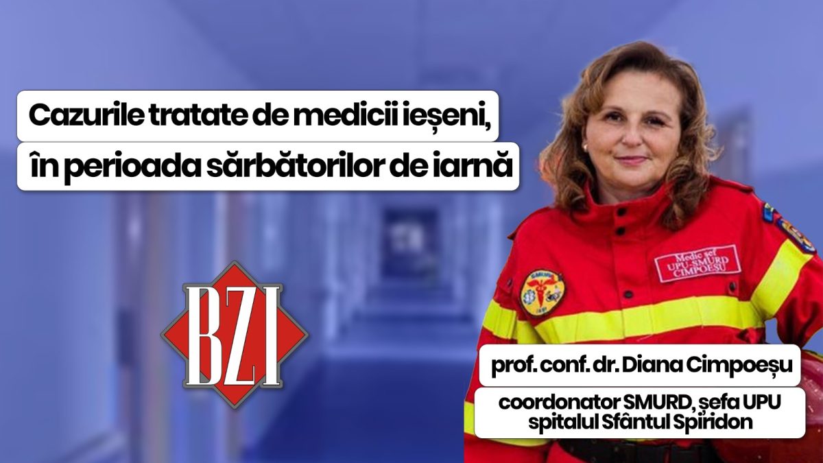 Prof. univ. dr. Diana Cimpoeșu, medic şef UPU Spitalul Sfântul Spiridon – coordonatorul SMURD Iaşi, discută în emisiunea de sănătate BZI LIVE despre avalanșa de pacienți cu care s-au confruntat medicii în perioada sărbătorilor de iarnă