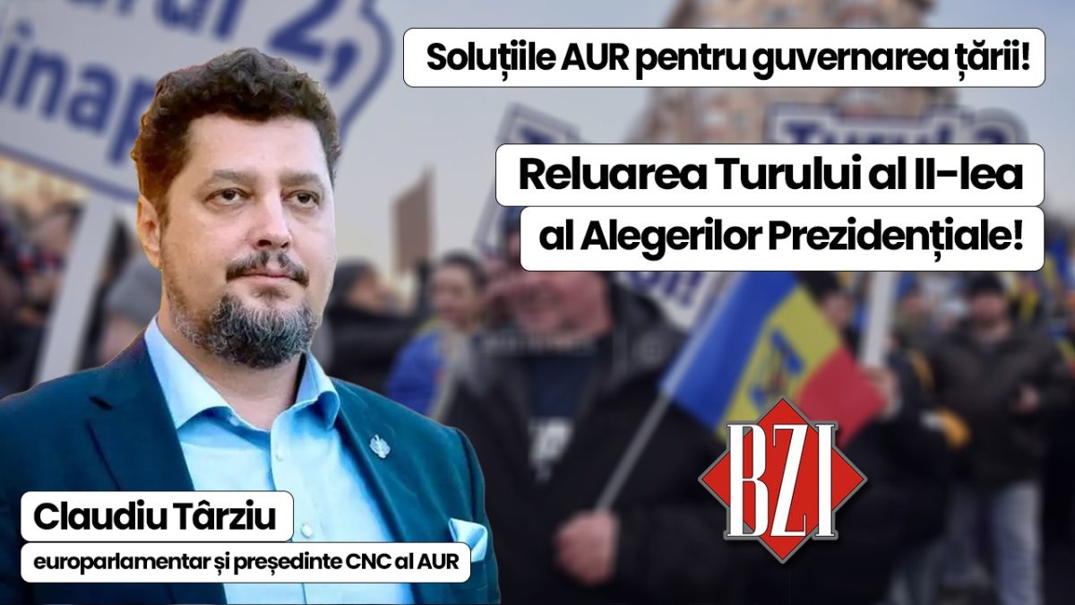 Subiecte naționale de interes și valoare pentru români dezbătute la BZI LIVE alături de europarlamentarul Claudiu Târziu, președinte Consiliul Național de Conducere al Alianței pentru Unirea Românilor