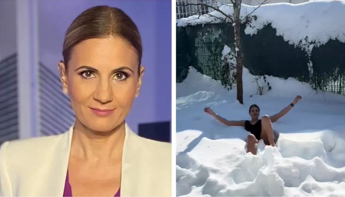 Imagini cu Anca Alexandrescu în costum de baie, în zăpadă. Prezentatoarea i-a urmat exemplul Cristelei Georgescu