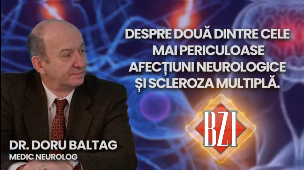 Dr. Doru Baltag, medic neurolog în cadrul Spitalului de Recuperare Iași, discută în emisiunea de sănătate BZI LIVE despre două afecțiuni neurologice extrem de periculoase, scleroza multiplă și AVC