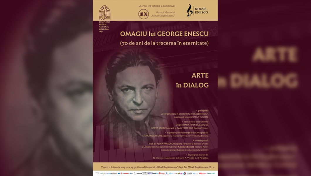 Muzeul Memorial „Mihail Kogălniceanu” Iași organizează o manifestare dedicată lui George Enescu, la împlinirea a 70 de ani de la trecerea sa în eternitate