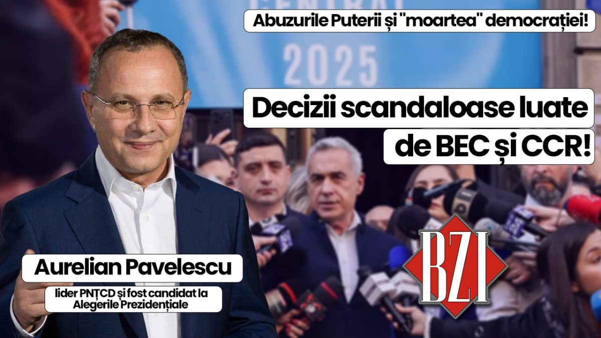 Dialog special și cu cărțile pe față la BZI LIVE alături de fostul parlamentar av. universitar Aurelian Pavelescu, lider PNȚCD și fost candidat la Alegerile Prezidențiale! Printre subiectele „tari” atacate vor fi: interzicerea lui Călin Georgescu, jocurile Puterii, anularea democrației și disperarea Sistemului