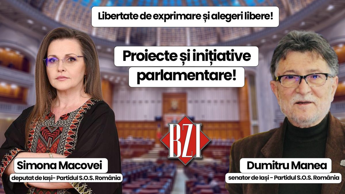 Dezbatere și analiză politică în Platoul BZI LIVE cu invitații permanenți Simona Macovei, deputat respectiv Dumitru Manea, senator – Partidul S.O.S. România