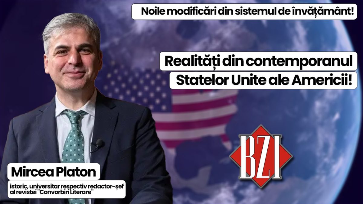 Top dezbatere marca BZI LIVE alături de Mircea Platon, istoric, universitar respectiv redactor-șef al revistei „Convorbiri Literare”! De la anunțatele modificări din sistemul public de învățământ la analiza realităților din Statele Unite ale Americii