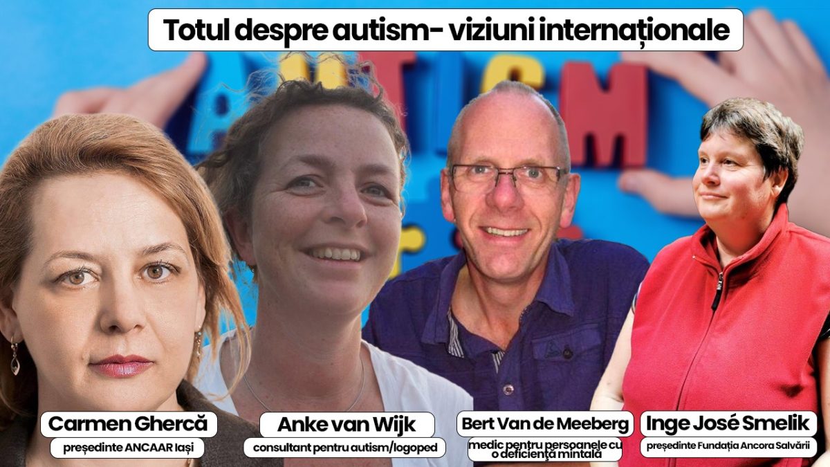 Bert Van de Meeberg, medic pentru persoanele cu o deficienţă mintală, Anke van Wijk, consultant pentru autism/logoped, Inge José Smelik, președinta Fundației Ancora Salvării și Carmen Ghercă, președinta ANCAAR Iași, discută în emisiunea BZI LIVE despre viziunile internaționale în materie de autism