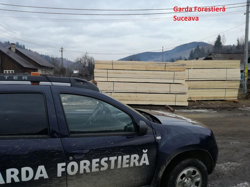 Control de specialitate realizat de Garda Forestieră Suceava în localitatea Mălini, județul Suceava