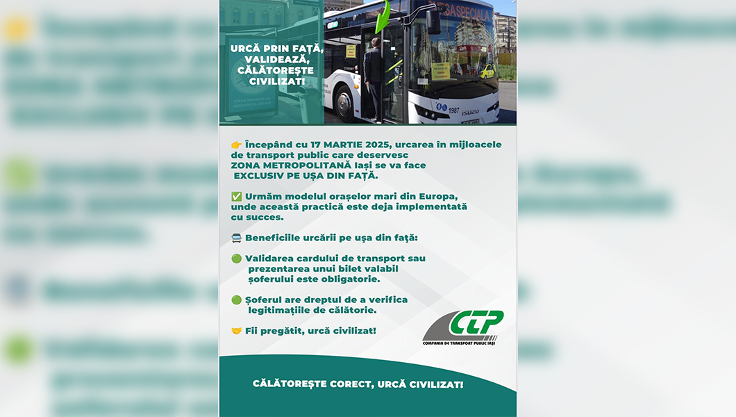 Campania „Urcă prin față, validează, călătorește civilizat!”, în Zona Metropolitană Iași