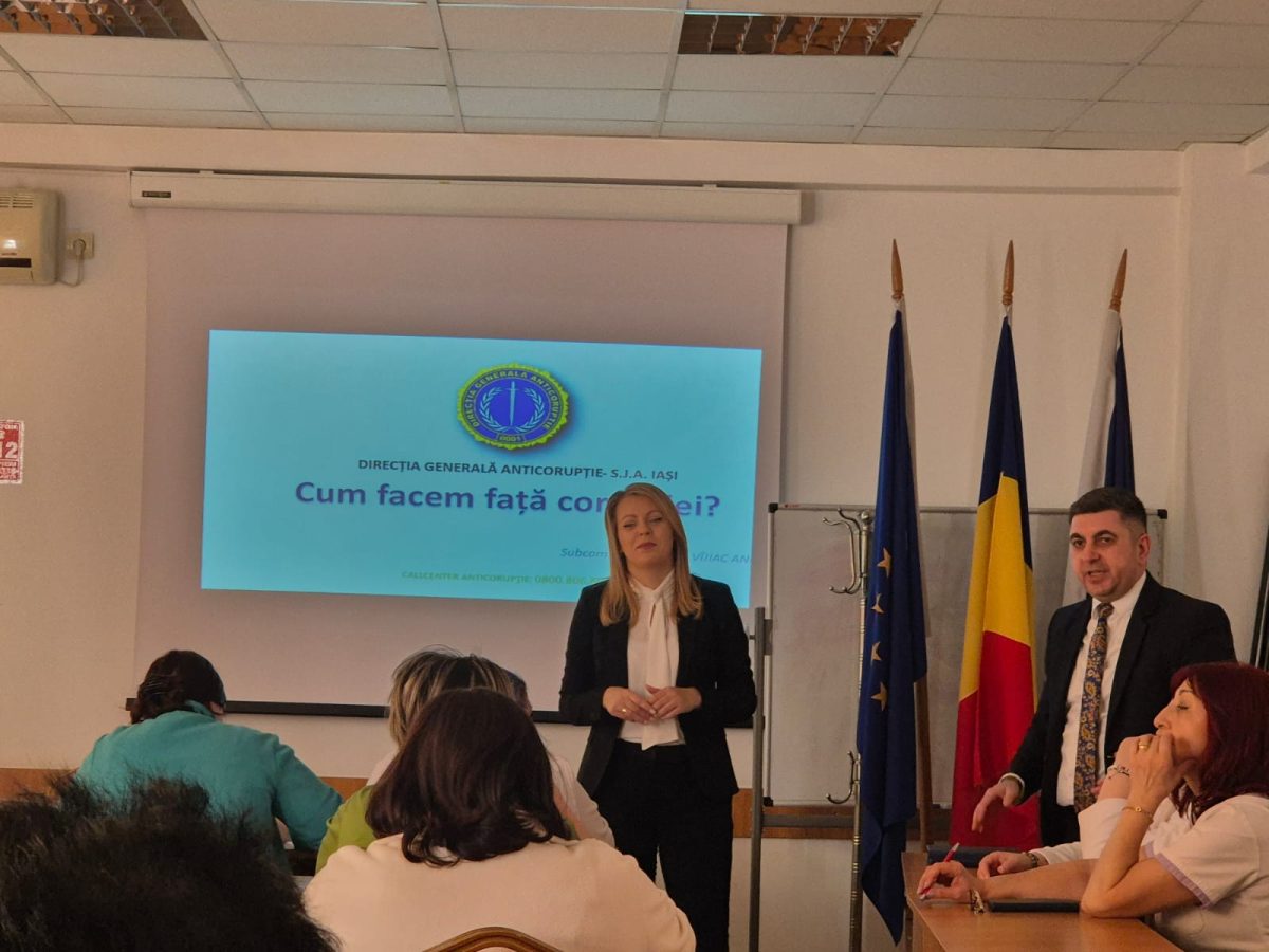 Activitate de educaţie anticorupţie desfășurată de ofițerii de prevenire la Spitalul Municipal de Urgență Pașcani