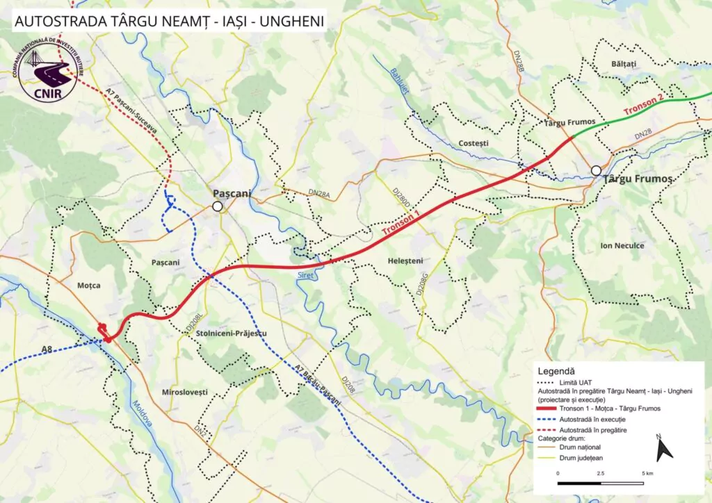 Licitația pentru tronsonul Tg. Neamț – Tg. Frumos al Autostrăzii A8, suspendată din cauza unei contestații