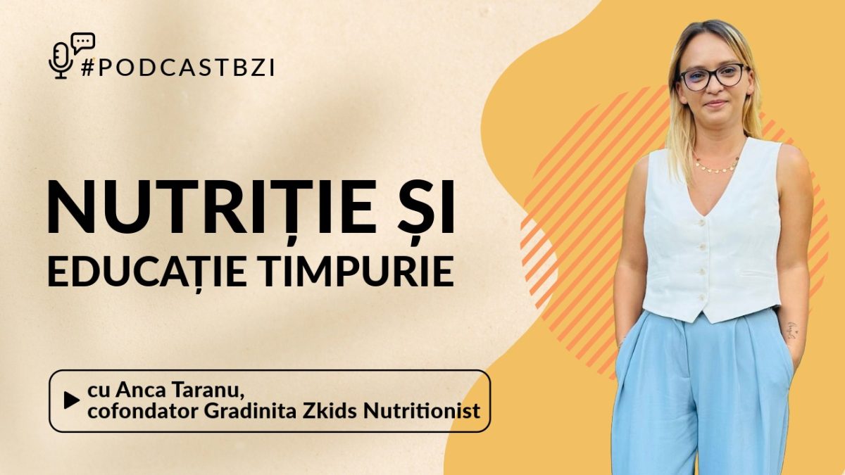 Un nou episod de #PodcastBZI cu nutriționistul Anca Țăranu, cofondator Grădinița Zkids , despre educație, antreprenoriat și echilibru cu sens.