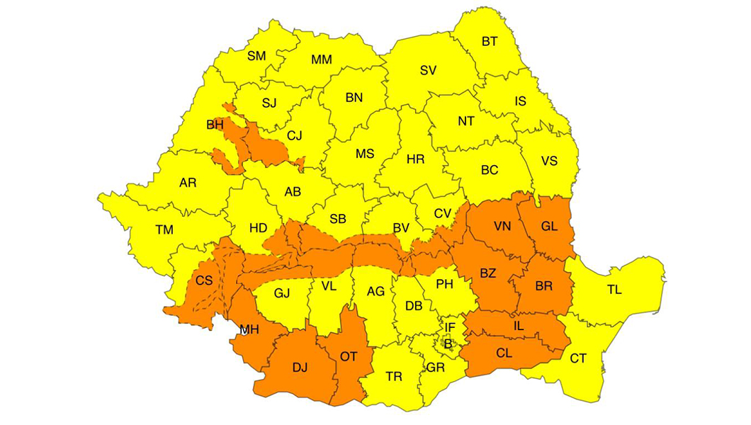 Cod galben și portocaliu de ninsori și viscol în România! Care sunt zonele cele mai afectate